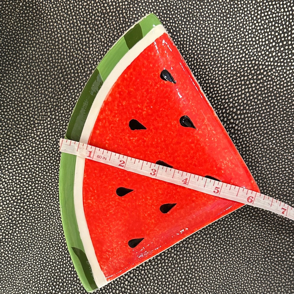 Pier 1 Imports Ceramic Watermelon Party Bowl and Plates Set - Picture 6 of 9